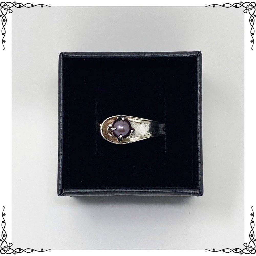 Vintage Fresh Water Pearl Open Shank Silver Ring